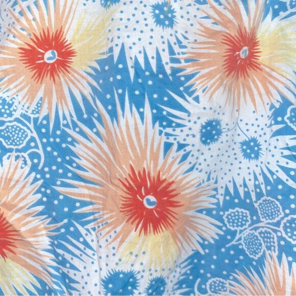 Steven Alan Girls Blue Orange Floral Smock Dress USA Made sz 3 - Picture 3 of 10